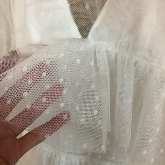 Sale ‼️Tularosa Blue Moon ruffle white tulle mini Dress new - Picture 9 of 13